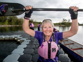 Deidre Palik and her team of breast cancer survivors are ready for this weekend's Dragon Boat races in Calgary, Ab., on Thursday August 11, 2016.