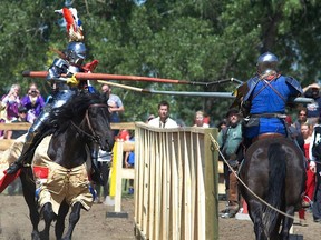 Jousting competitors at the 2015 Brooks Medieval Faire.