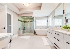 The ensuite in the Truman Homes lottery home for this year's Alberta Cancer Foundation Cash and Cars Lottery.