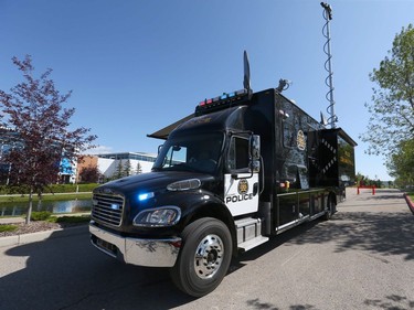 Calgary Police show the new Mobile Command Vehicle (MCV).