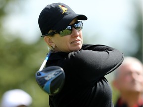 Karrie Webb during the Pro-Am at Priddis Greens Golf and Country Club west of Calgary, Alta., on Wednesday August 24, 2016. Leah Hennel/Postmedia