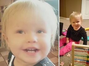 FILE PHOTO: Ceira Lynn McGrath, 18 months, died on Nov. 12, 2015 after she was rushed from a southwest dayhome to hospital in medical distress. A woman has been charged with criminal negligence causing death.