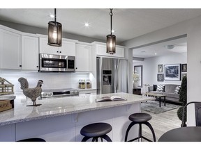 The kitchen in Vibe show home by Mattamy Homes in Cityscape.