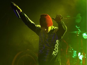 Singer Tyler Joseph of Twenty One Pilots during the group's performance in Edmonton in April.
