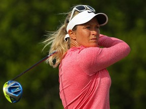 RIO DE JANEIRO, BRAZIL - AUGUST 20:  Suzann Pettersen of Norway plays her shot from the fifth tee during the Women's Golf Final on Day 15 of the Rio 2016 Olympic Games at the Olympic Golf Course on August 20, 2016 in Rio de Janeiro, Brazil.