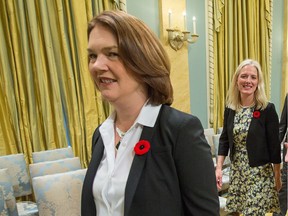 Health Minister Jane Philpott and Environment Minister Catherine McKenna are seen after being sworn into cabinet last fall.