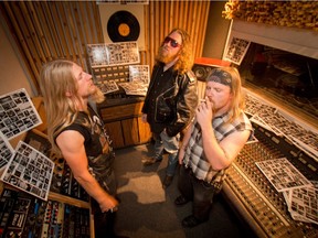 Left to right; Daniel Toews, Dallas Lobb and Ian Dillon of the band Electric Revival at Canada Boy Vinyl where they recorded and pressed their new album in Calgary, Ab., on Monday August 15, 2016.