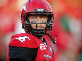 Calgary Stampeders Bo Levi Mitchell during CFL football in Calgary, Alta., on Thursday, August 4, 2016.
