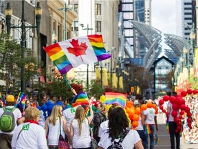 The 24th Annual Pride Parade on 8th Avenue in downtown Calgary on August 31st, 2014.