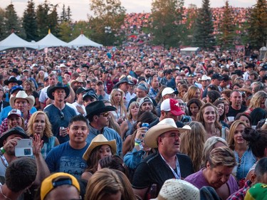 The crowd fills the bowl as they wait for Luke Bryan to perform at day 3 of Country Thunder at Prairie Winds Park in Calgary, Ab., on Sunday August 21, 2016. Mike Drew/Postmedia