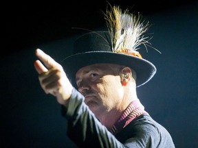 Gord Downie leads a Tragically Hip concert at the Scotiabank Saddledome in Calgary, Alta., on Monday, Aug. 1, 2016.