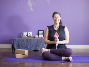 Yoga instructor Johanna Steinfeld poses in her studio.