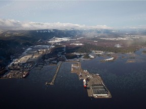 Douglas Channel, the proposed termination point for an oil pipeline in the Enbridge Northern Gateway Project, is pictured in an aerial view in Kitimat, B.C.