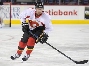 Chris Higgins is seen on the ice during the Calgary Flames training camp on Saturday, Sept. 24, 2016. Elizabeth Cameron/Postmedia