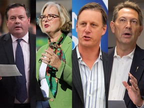 (L-R) Jason Kenney, Donna Kennedy-Glans, Byron Nelson, and Richard Starke have all entered the Progressive Conservative leadership race.