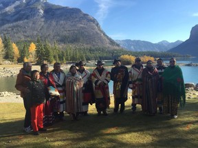 Members of First Nations who have signed the Buffalo Treaty hosted a pipe ceremony at Lake Minnewanka early Thursday.