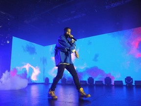 Big Sean performs on stage at the Bud Light Party Conventions in New York City. He headlines the One Love Music Festival this weekend in Calgary.