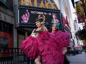 Ruby Demure, left, and Miss Vi Vacious are ready for the Calgary International Burlesque Festival.