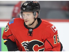 Calgary Flames Ladislav Smid during NHL hockey in Calgary, Alta. on Tuesday November 17, 2015.