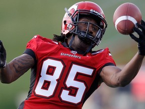 Calgary Stampeders Joe West against the Winnipeg Blue Bombers during CFL football at McMahon Stadium in Calgary, Alberta, Friday September 14, 2012. AL CHAREST/CALGARY SUN/QMI AGENCY