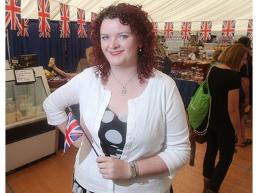 Ashley James, co-owner of The Great Britain Shop on the International Plaza at Spruce Meadows, in the store Saturday September 9, 2016 during The Masters.