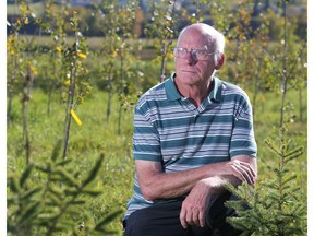 Wayne Meikle reflects on the memories of his wife who died this year as he walks in the Burnsmead Memorial Forest in Fish Creek where a tree has been planted for her Thursday September 15, 2016. He retired as a longtime provincial park planner and ranger and designed many aspects of Fish creek Provincial Park where the memorial forest is.