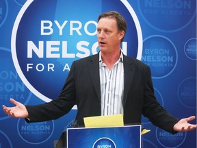 Calgary lawyer Byron Nelson announces his candidacy for the provincial PC leadership on Tuesday  September 27, 2016.