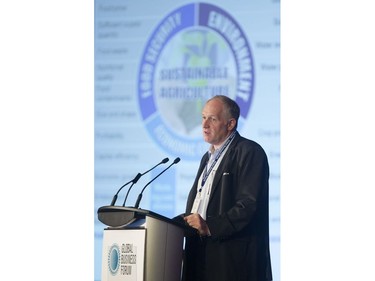 Dr. Lutz Goedde of McKinsey and Company in Denver addresses the Global Business Forum on Food or Famine Friday September 30, 2016 at the Banff Springs Hotel.