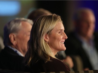 Panelist and olympic gold medalist Hayley Wickenheiser listens during The Future of Sports panel at Global Business Forum Friday September 30, 2016 at the Banff Springs Hotel.