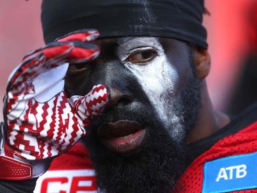 Stampeders Josh Bell is shown on the sidelines during CFL action between the Calgary Stampeders and the Winnipeg Blue Bombers in Calgary, Alta. on Saturday September 24, 2016. Jim Wells/Postmedia