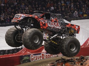 Northern Nightmare flies the flag and flattens cars at Monster Jam this weekend.