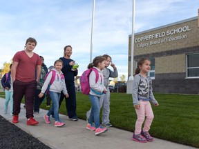 Students head to Copperfield School on Sept. 6. So far, 15 new facilities have opened this school year, with three more on the way.