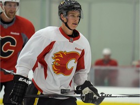 Former Calgary Flame Mason Raymond skates at Winsport in Calgary, Alta., on Tuesday, Sept. 6, 2016. Elizabeth Cameron/Postmedia