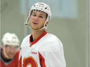 Mark Jankowski of the Calgary Flames practices at Winsport in Calgary, Alta., on Tuesday, Sept. 6, 2016.