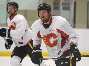 Nicklas Grossmann on the ice at Winsport in Calgary, Alta., on Thursday, Sept. 15, 2016. Elizabeth Cameron/Postmedia