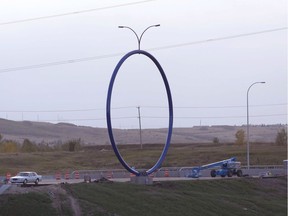 The Blue Ring public art project on the 96th Avenue connection to Airport Trail.