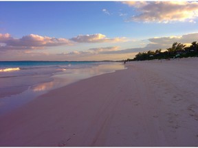 Red coral is responsible for the pink colour of the island's beaches.