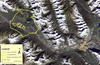 A map of the prescribed burn at Moose Meadows, along the Bow Valley Parkway.