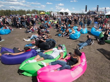 The inflatable couch zone at X-Fest at Fort Calgary in downtown Calgary, Ab., on Saturday September 3, 2016.