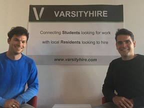 From left to right, Varsityhire founders: John MacLellan and Paul McCarron.