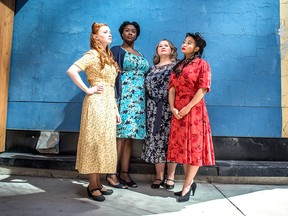 The new ATP production of Waiting for the Parade includes, from left, Allison Lynch,  Janelle Cooper, Elizabeth Stepkowski Tarhan and Selina Wong.
