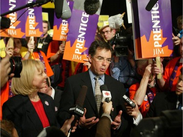 05/31/2003-Jim Prentice and wife Karen walk through a sea of supporters following the second ballot at the PC Leadership Convention at the Metro Toronto Convention Center May 31/2003. Photo by Kevin Van Paassen/National Post