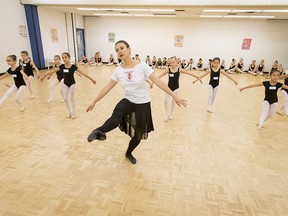 Moscow Ballet soloist and audition director Olena Nalyvaiko leads an audition with Ballet Classique Methusela in Calgary, Alta., on Saturday, Oct. 1, 2016. Young dancers auditioned for Moscow Ballet's Great Russian Nutcracker, set for Dec. 16 at Art Commons in Calgary. Lyle Aspinall/Postmedia Network