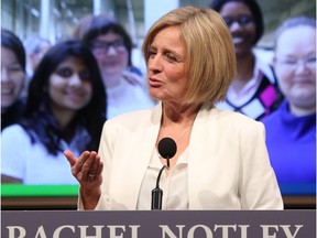 Alberta Premier Rachel Notley delivers the State of the Province address in Calgary on Wednesday October 19, 2016. Leah Hennel/Postmedia