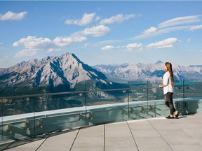 The view from the newly redeveloped upper terminal of the Banff Gondola is seen atop Sulphur Mountain in Banff, Alta., 130 km west of Calgary, on Wednesday, Oct. 5, 2016. The Banff Gondola upper terminal was being celebrated after a 13-month, $26-million redevelopment involving a rooftop observation deck, interactive exhibits, a multi-sensory theatre, an event space, a restaurant and a cafe. Supplied Photo