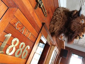 The taxidermy was paert of the 1886 Buffalo Cafe charm before it ever became a trend.