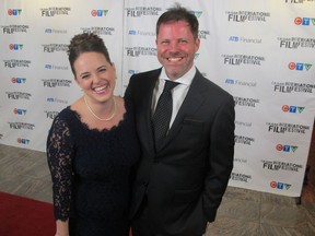 Cal 1008 CIFF 11 Walking the red carpet at the CIFF gala kick off held Sept 21 at the Jack Singer are CIFF executive director Steve Schroeder with Downtown Calgary's Allison Moore.  The 12-day festival wrapped this past Sunday.
