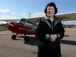 Sherry Irvine donated her dad Aevult Schlenker's 1946 Aeronca Champion plane to the Aero Space Museum in Calgary, Alta., on Thursday October 6, 2016. Schlenker died on May 31, 2016 at the age of 87. Leah Hennel/Postmedia