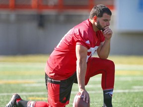 Calgary Stampeders kicker Rene Paredes is expected to play in Toronto this week. Special cleats have been made available to players for the grass surface at BMO Field, but not many are expected to make the switch.