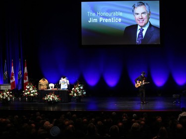 George Canyon performs during the state memorial for former premier Jim Prentice.